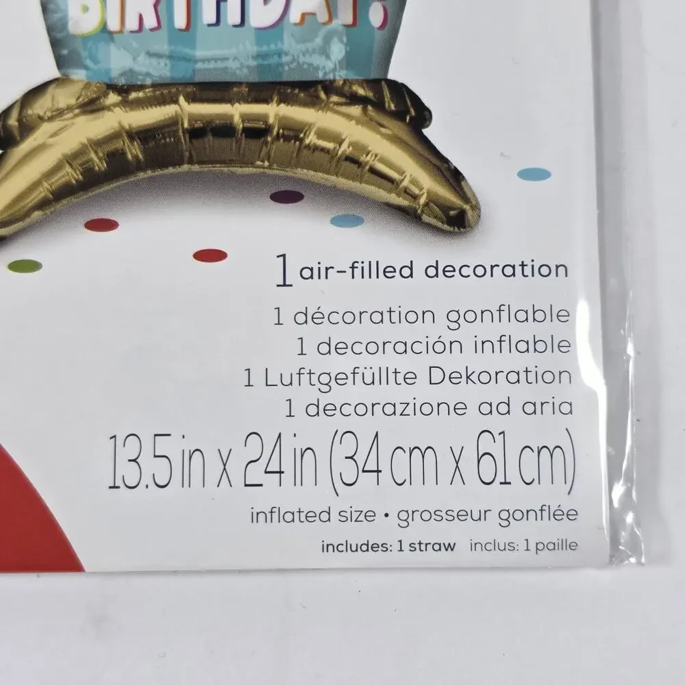 Anagram Happy Birthday Cupcake Balloons Air Filled Decoration 24in NEW